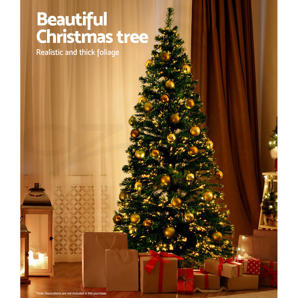 Jingle Jollys 1.8m Christmas Tree Optic Fibre LED Xmas tree Warm White