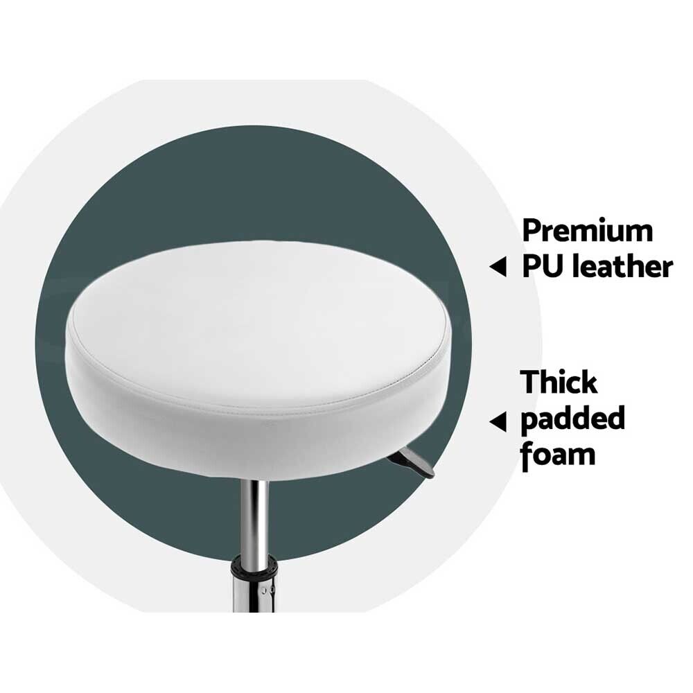 Artiss Salon Stool Round Swivel Chair White