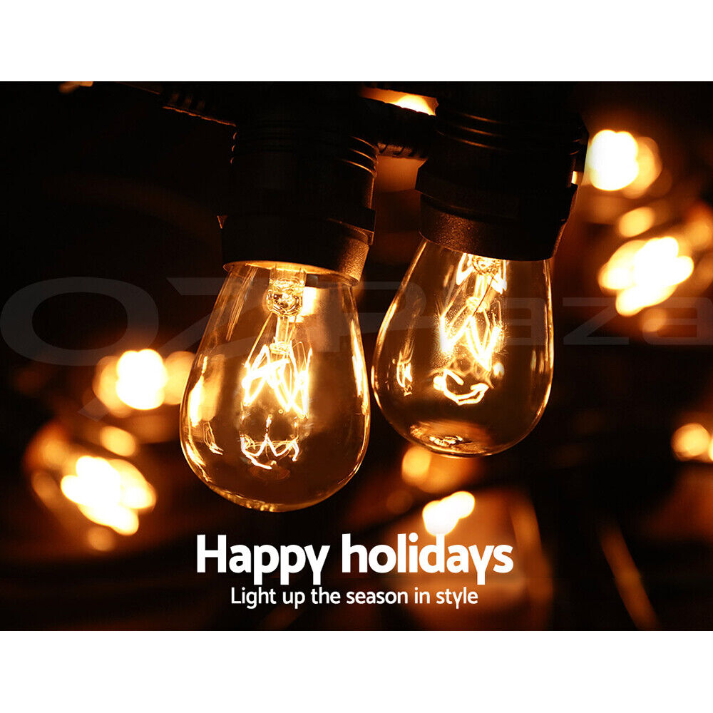 38m LED Festoon String Lights Outdoor Christmas Wedding Waterproof Garden Decor