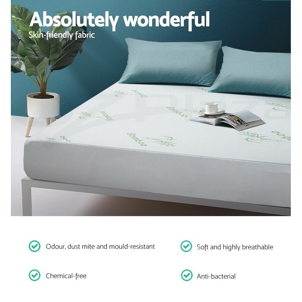 Giselle Bedding Mattress Protector Bamboo Double