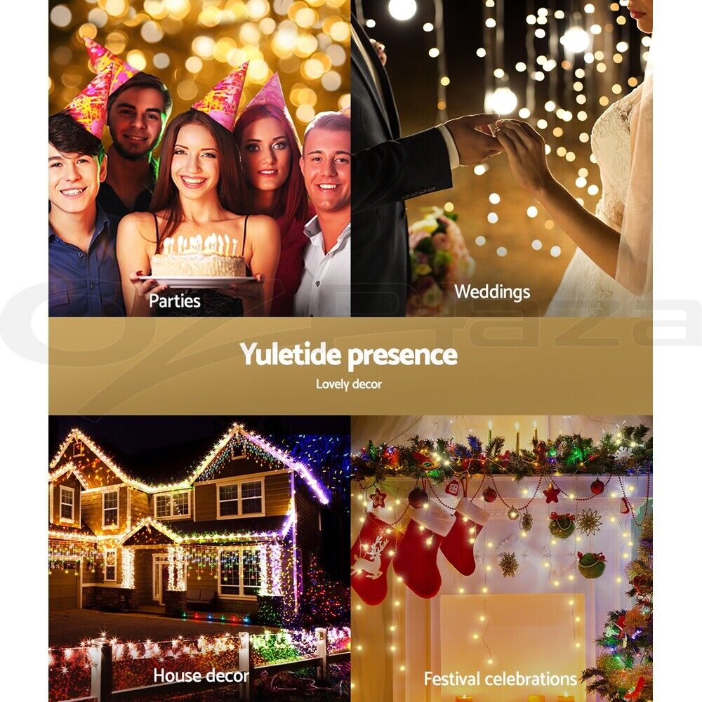 20M Christmas Lights Icicle Light 800 LED Warm White Decor Jingle Jollys