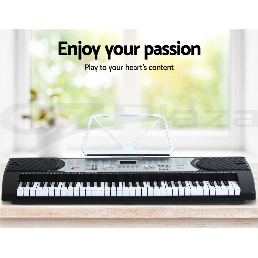 Alpha 61 Keys Electronic Piano Keyboard Digital Electric w/ Stand Beginner Silver