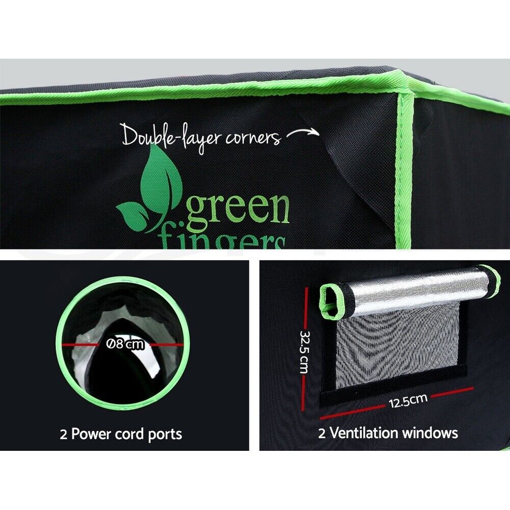 Green Fingers Grow Tent 70x70x160CM 1680D Hydroponics Kit Indoor Plant Room System