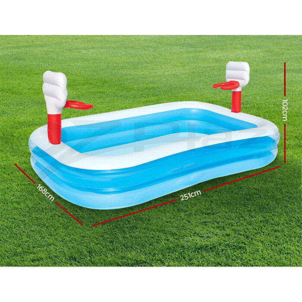 Bestway Kids Pool 251x168x102cm Inflatable Above Ground Swimming Play Pools 636L