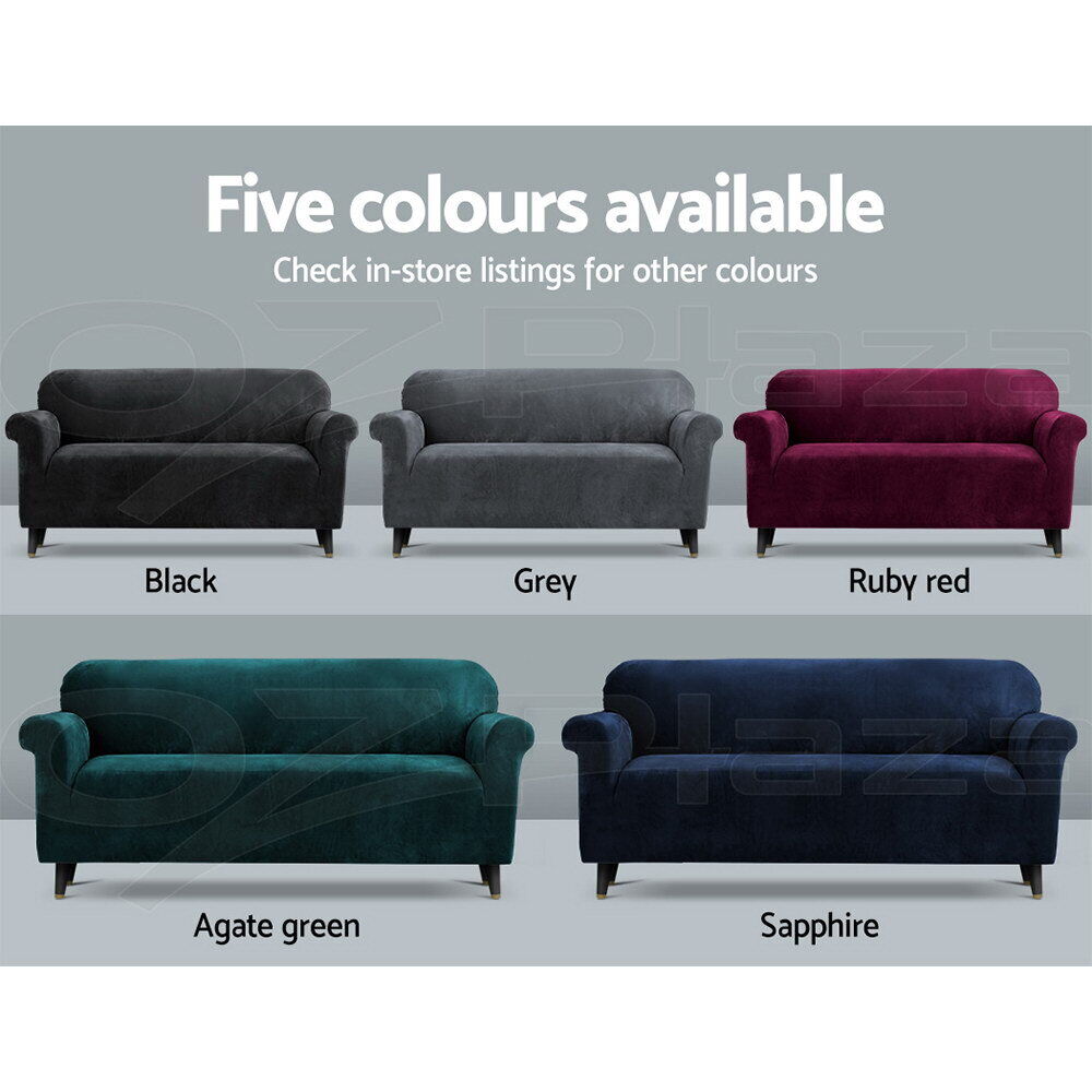 Artiss Sofa Cover Couch Covers 4 Seater Velvet Grey