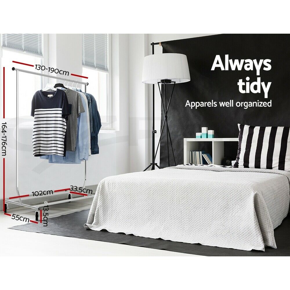Artiss Clothes Rack Airer Rail Coat Stand Adjustable Hanger