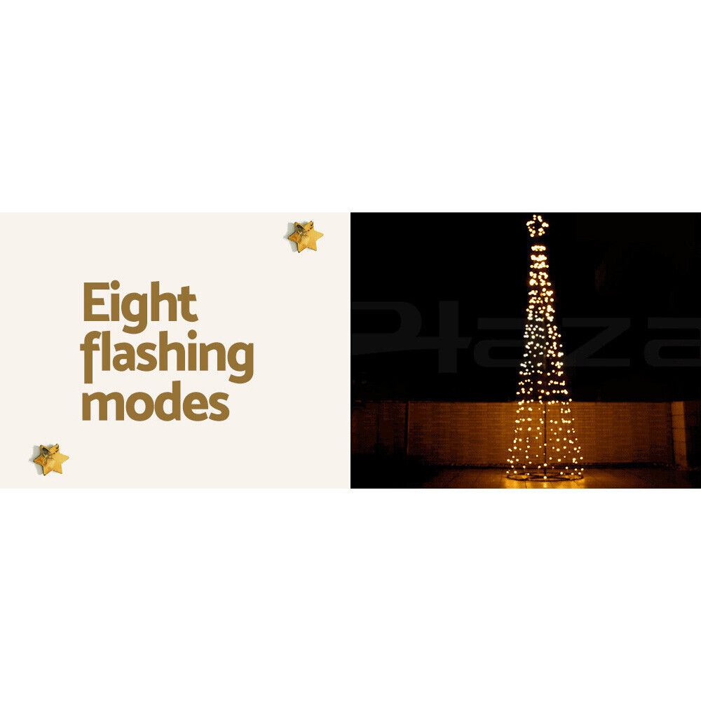 2.1M Christmas Tree LED Solar Warm Jingle Jollys