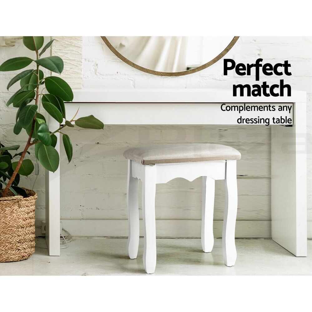 Artiss Dressing Table Stool Velvet Grey