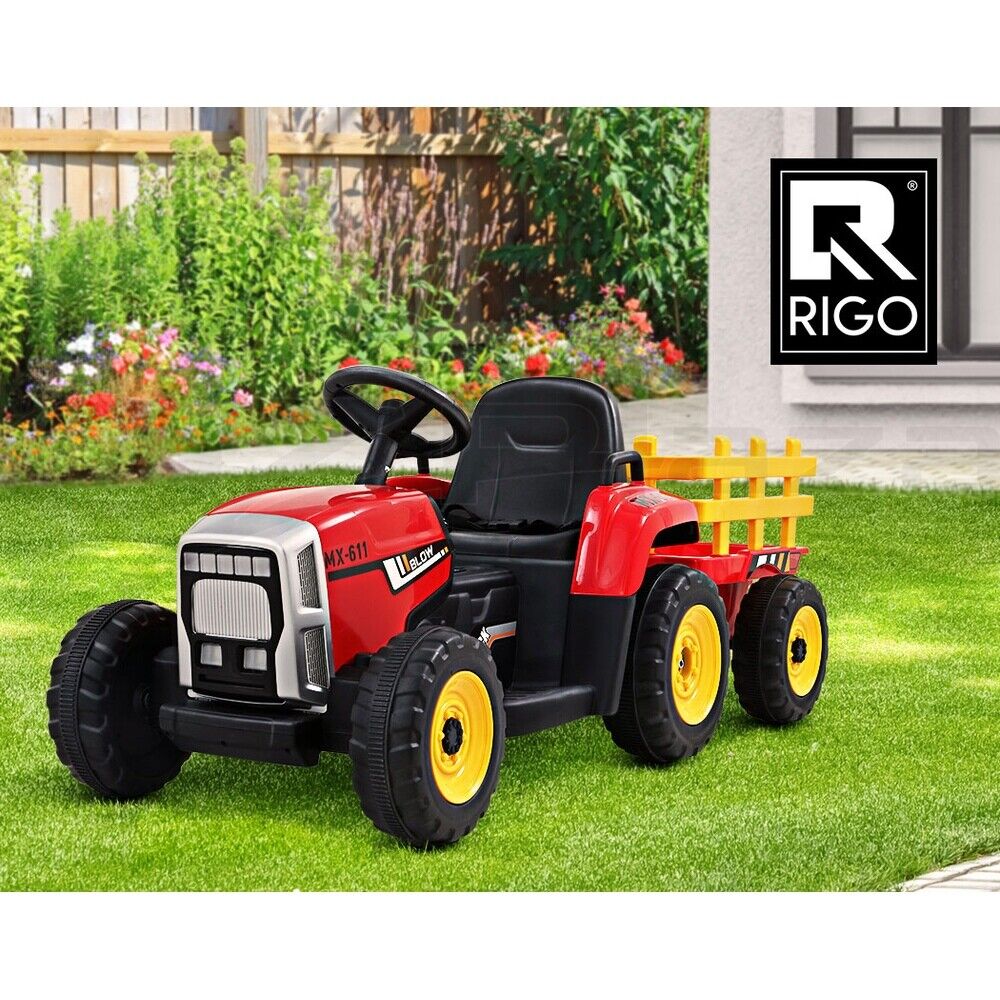 Rigo Kids Electric Ride On Car Tractor Toy Cars 12V Red