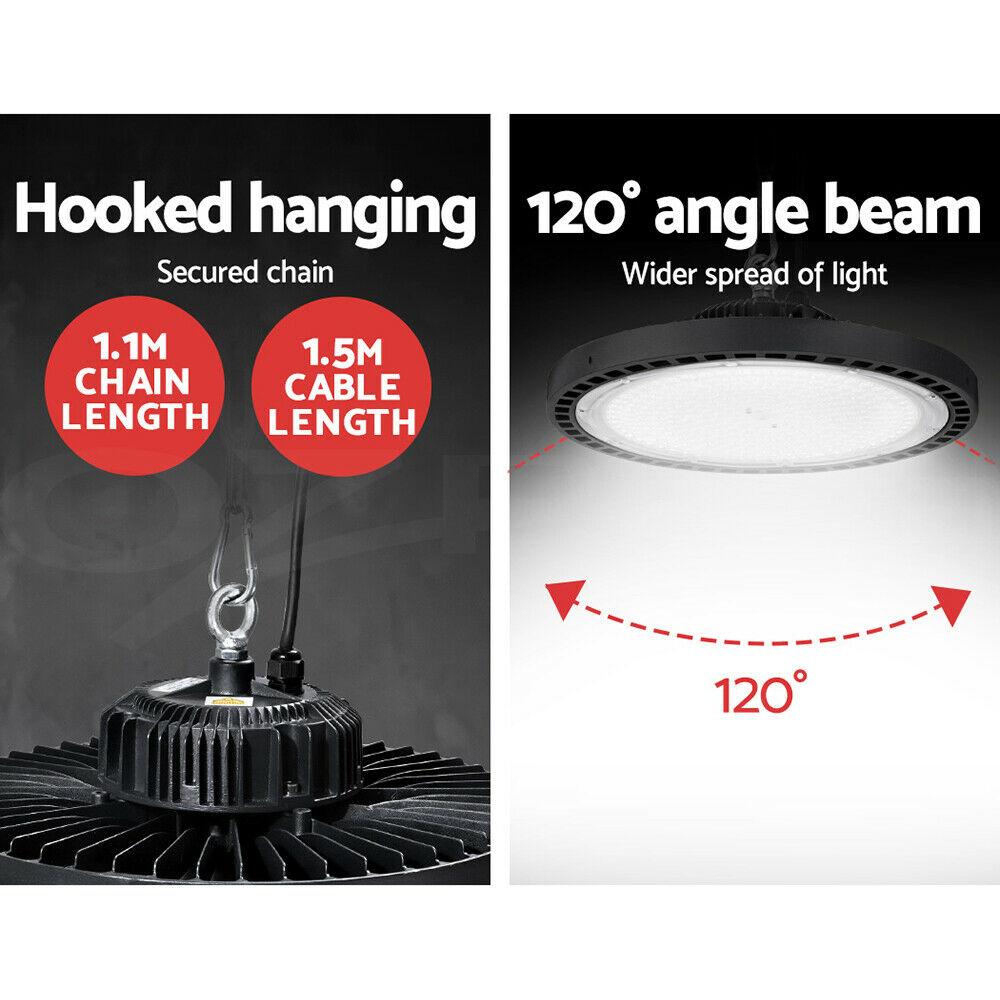 Leier LED High Bay Lights 200W UFO Industrial Workshop Warehouse Factory Lamp
