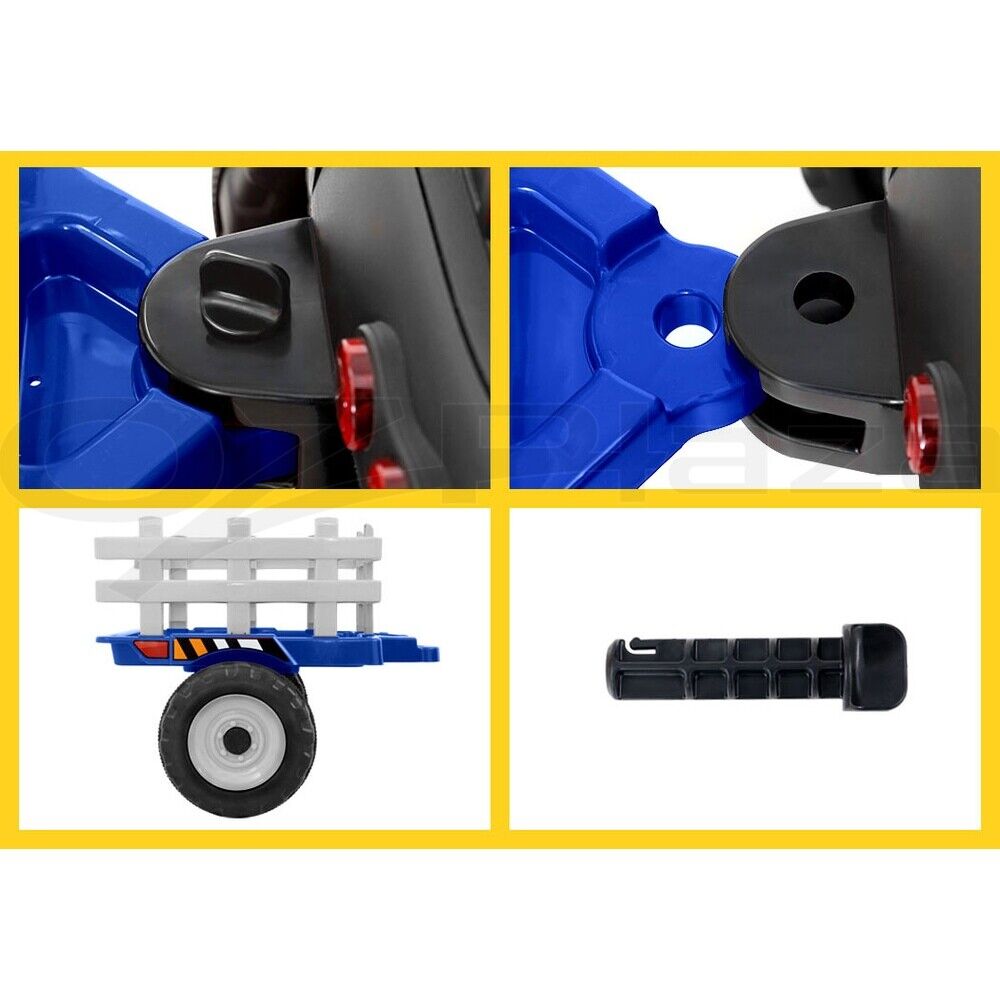 Rigo Kids Electric Ride On Car Tractor Toy Cars 12V Blue