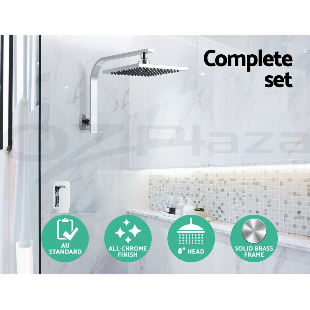 Cefito 8'' Rain Shower Head Wall Arm Square High Pressure Mixer Tap Chrome