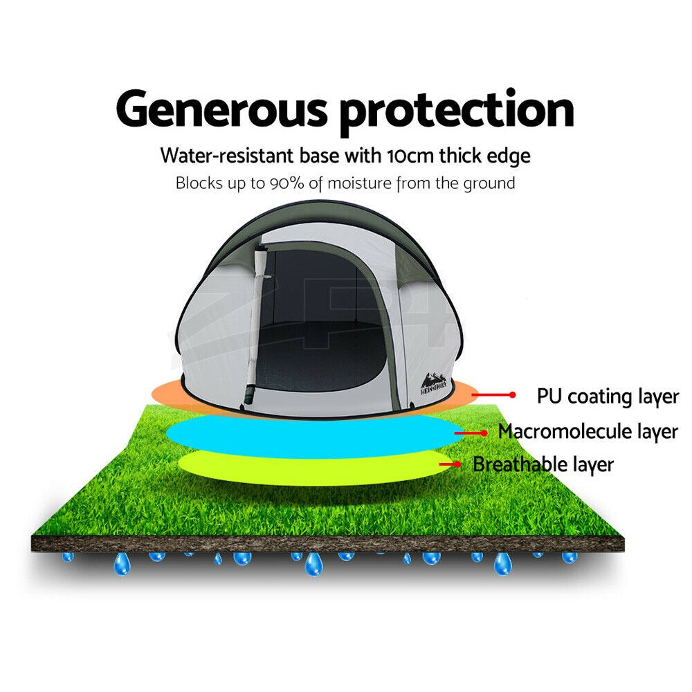 Weisshorn Instant Up Camping Tent 4-5 Person Pop up Tents Family Hiking Beach Dome