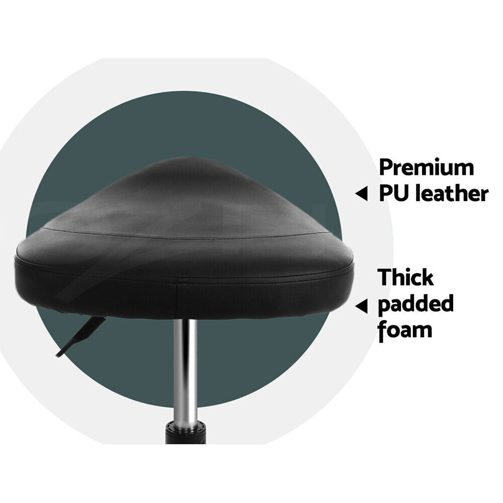 Artiss Salon Stool Saddle Swivel Chair