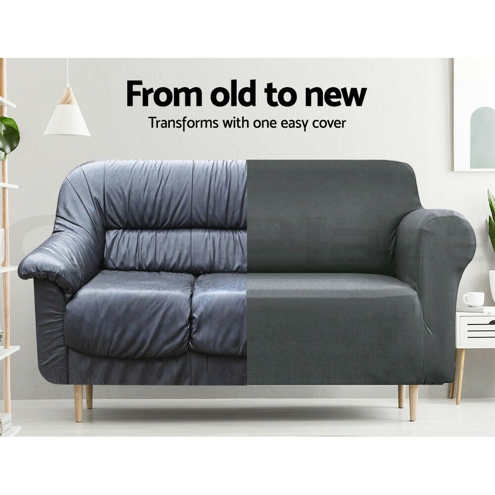 Artiss Sofa Cover Couch Covers 3 Seater Stretch Grey