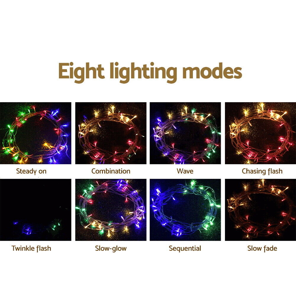 12.5M Christmas Lights Solar Icicle String Light Multi Colour Jingle Jollys