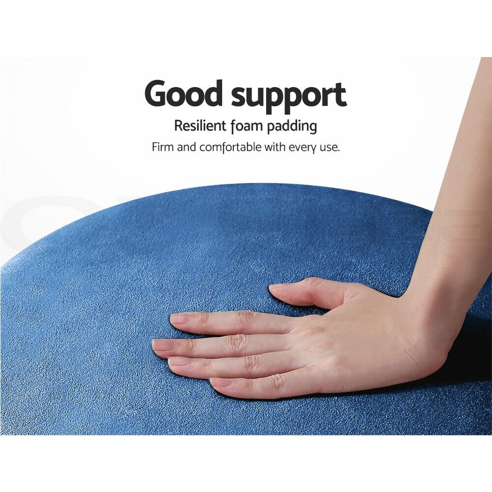 Artiss Ottoman Storage Foot Stool Round Velvet Navy