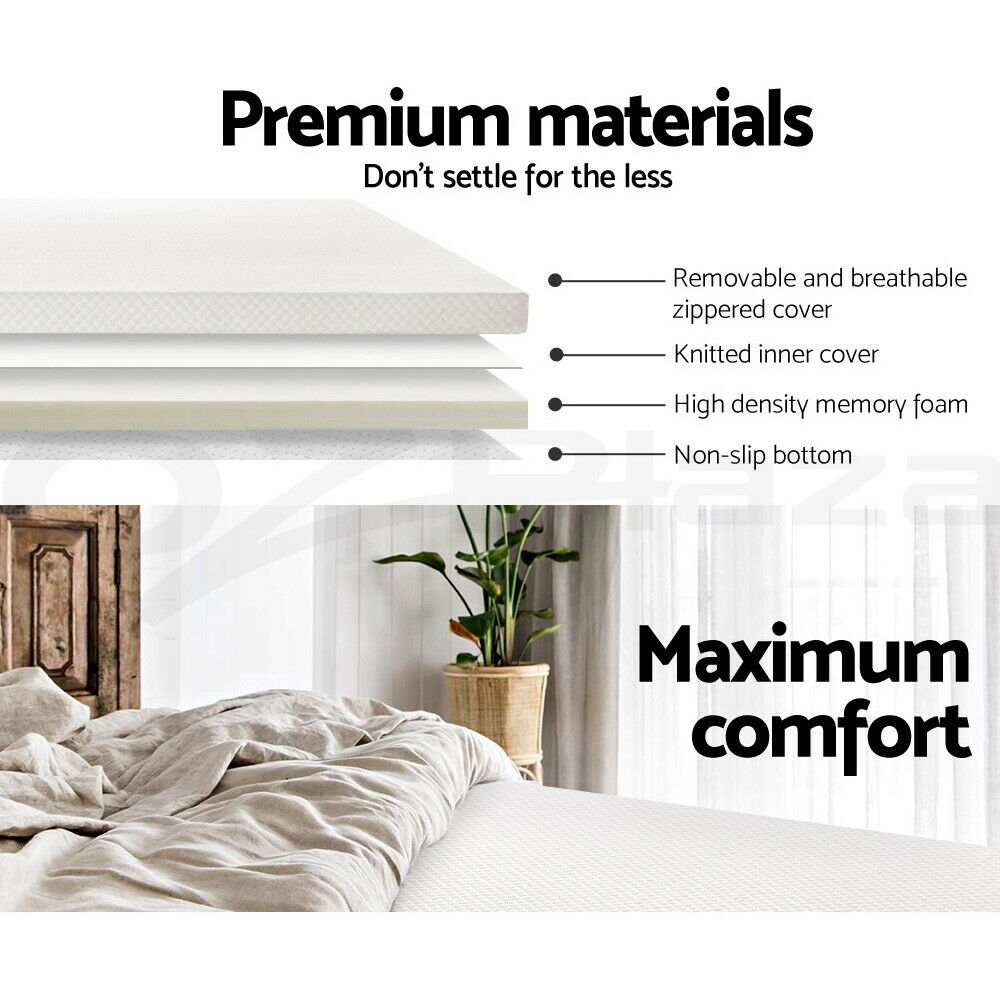 Giselle Bedding Memory Foam Mattress Topper 8cm Single