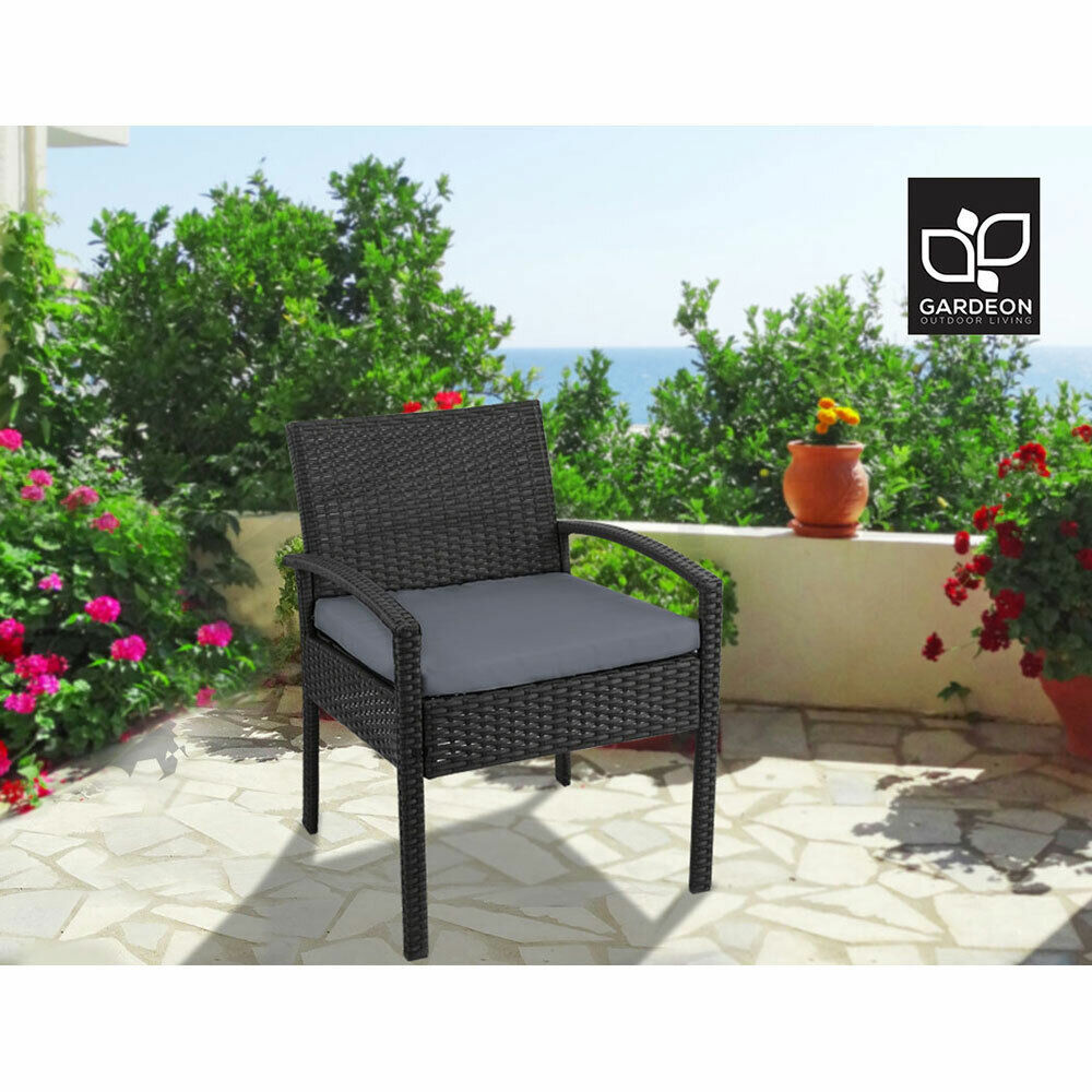 Gardeon Outdoor Dining Chairs Patio Furniture Rattan Lounge Chair Cushion Felix