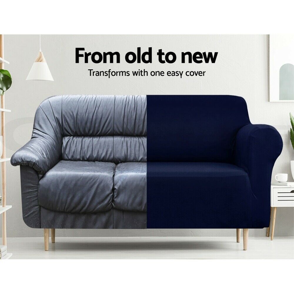 Artiss Sofa Cover Couch Covers 3 Seater Stretch Navy