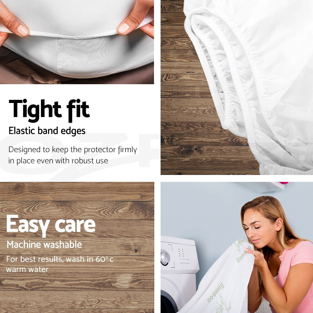 Giselle Bedding Mattress Protector Bamboo Double