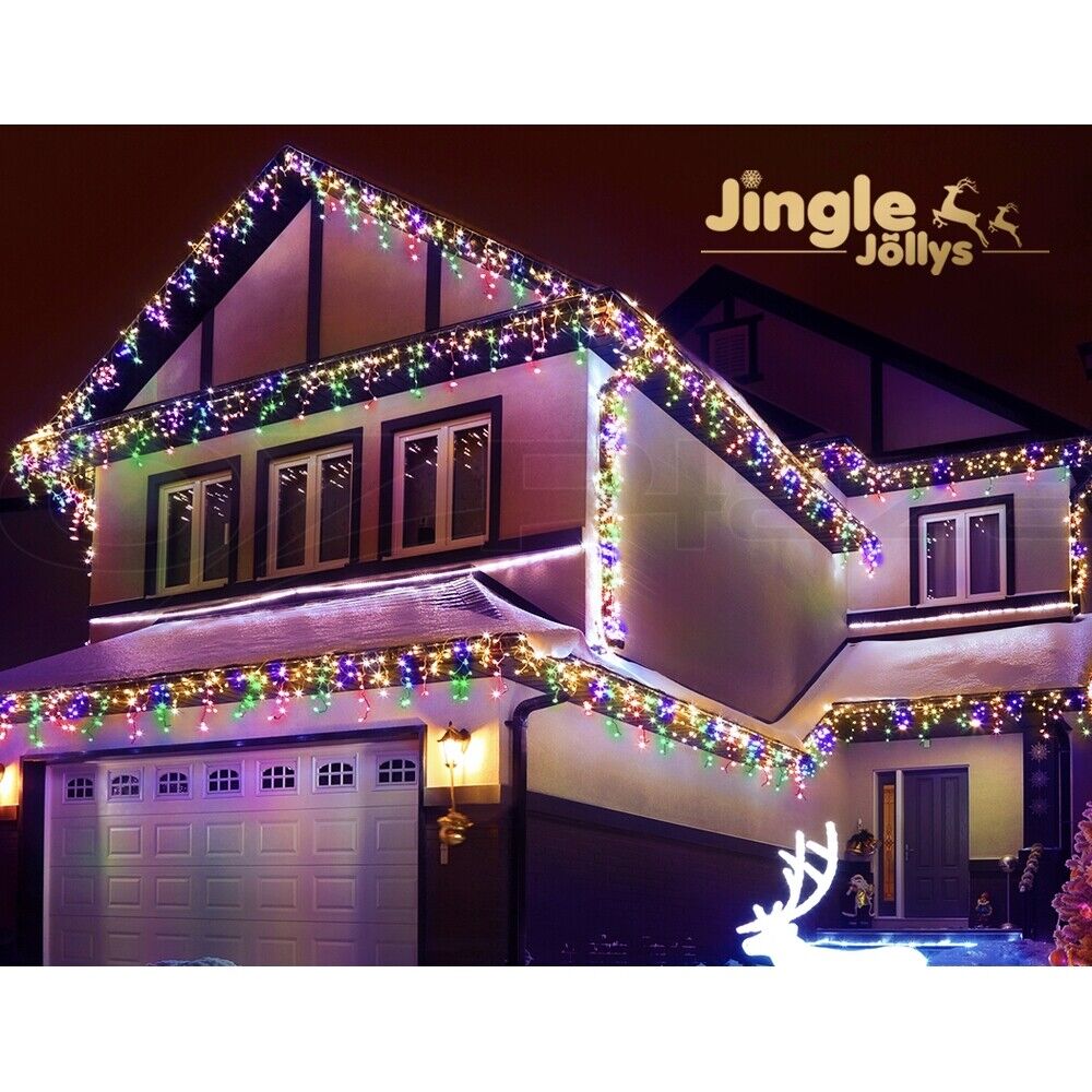 20M Christmas Lights Icicle Light 800 LED Multi-coloured Jingle Jollys