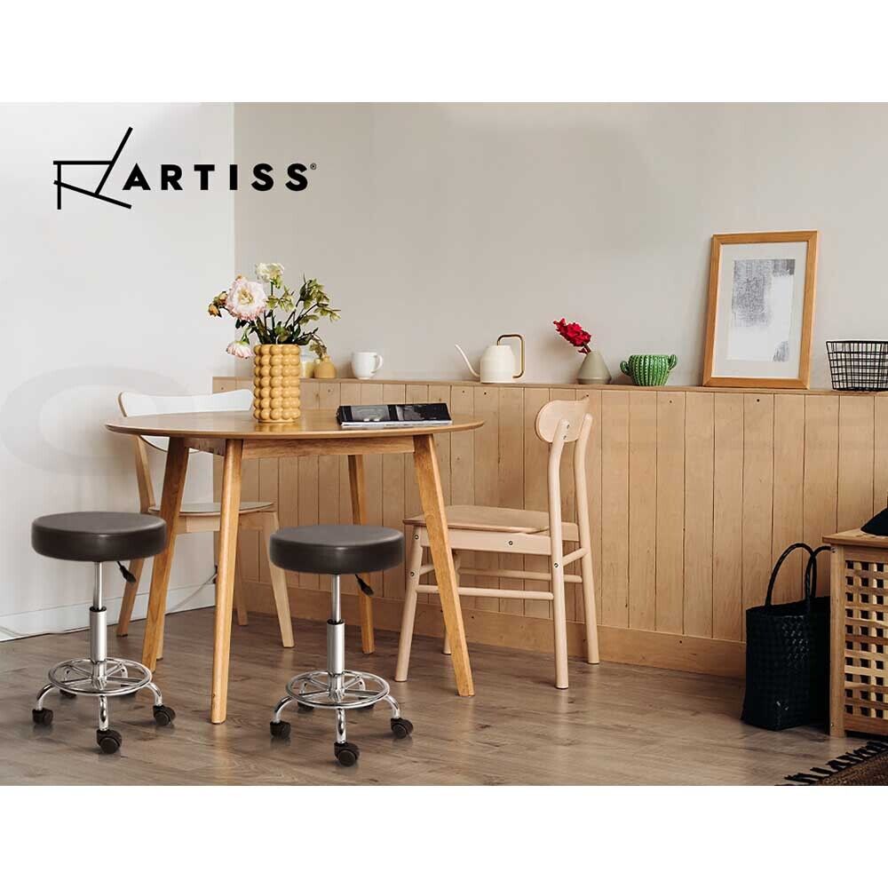 Artiss Salon Stool Round Swivel Chair Black