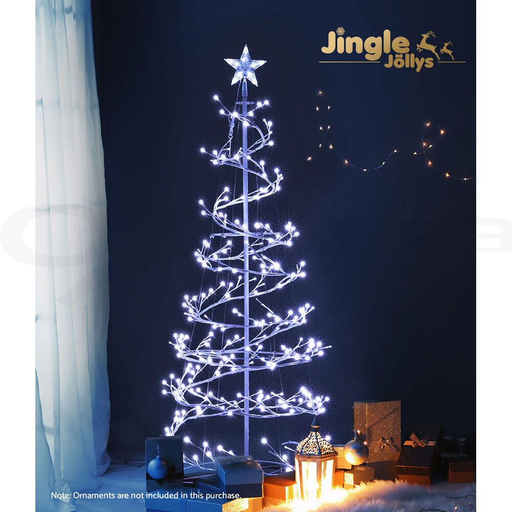 Jingle Jollys Christmas Tree 1.8m LED Xmas Cold White Lights Optic Fibre