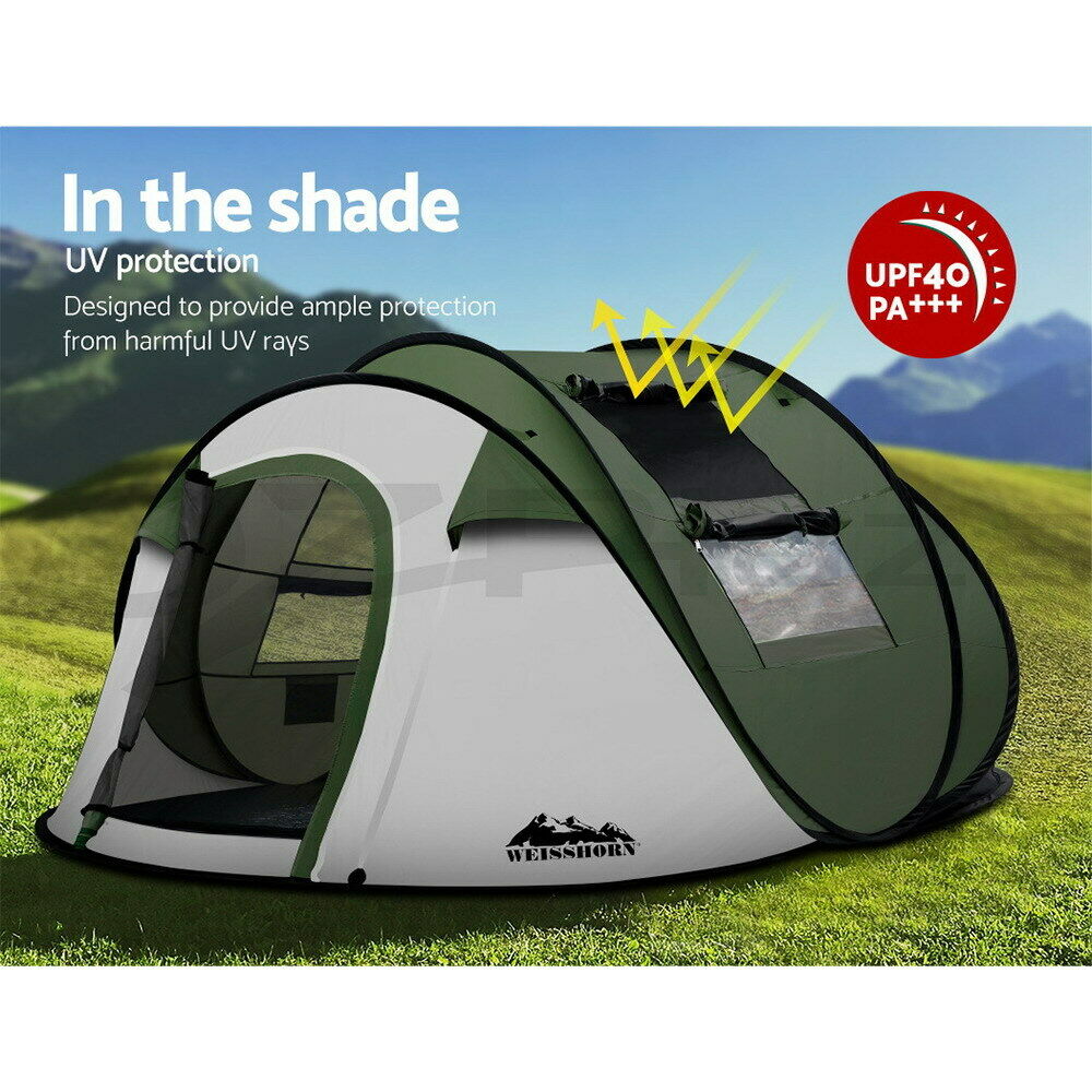 Weisshorn Instant Up Camping Tent 4-5 Person Pop up Tents Family Hiking Beach Dome