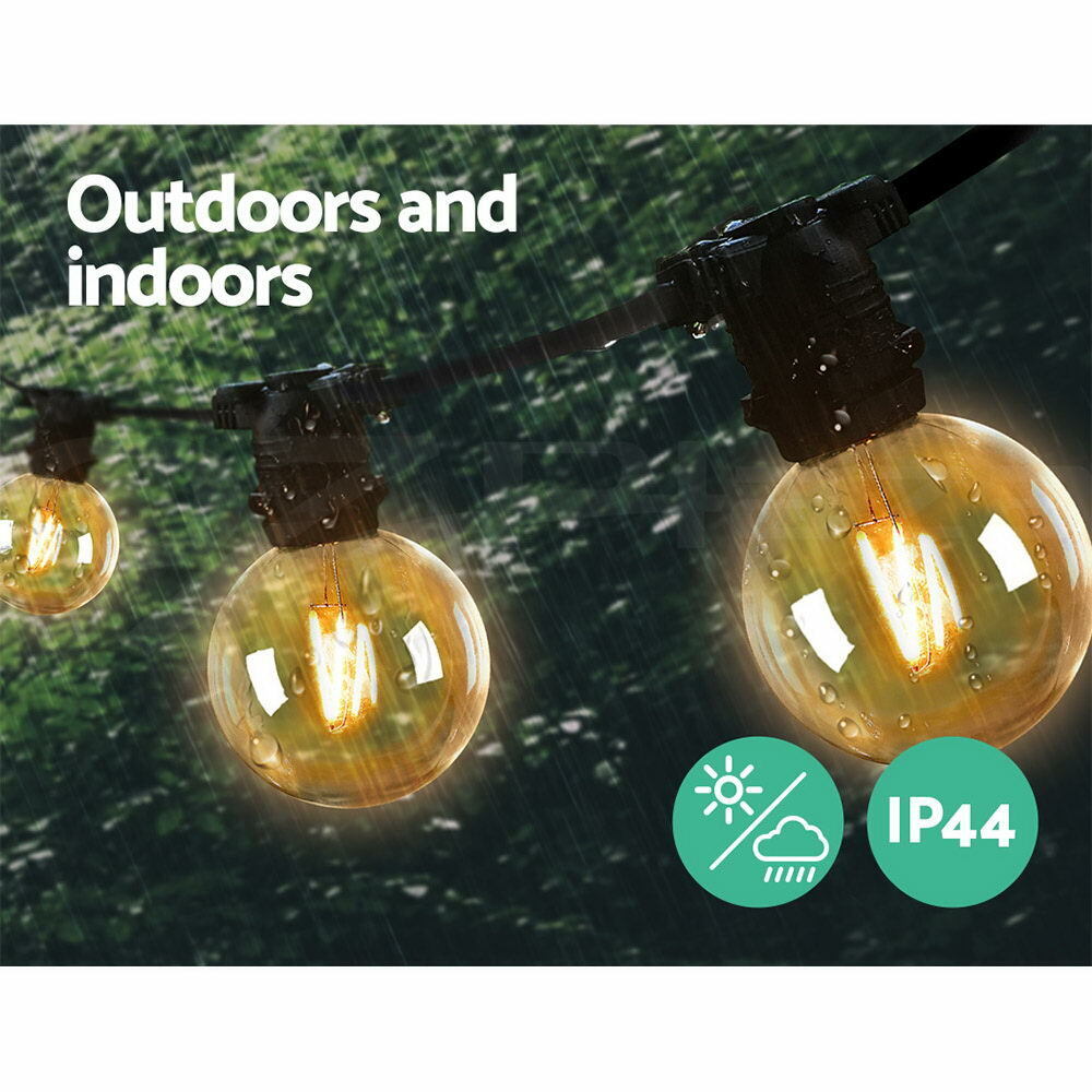 Jingle Jollys 23m 20 LED Festoon Lights String Lighting LED Outdoor Garden