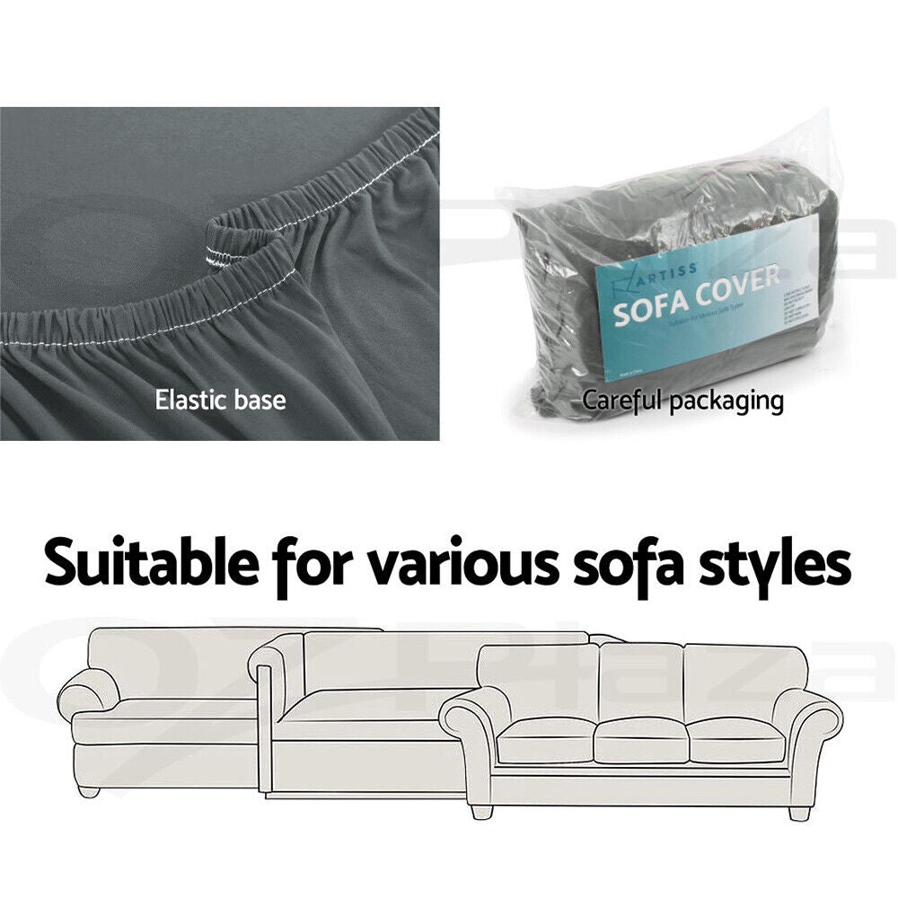 Artiss Sofa Cover Couch Covers 2 Seater Stretch Grey