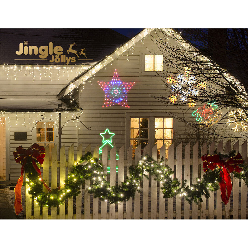 1.3M Christmas Lights 130 LED Snow Motif Light Decorations Jingle Jollys