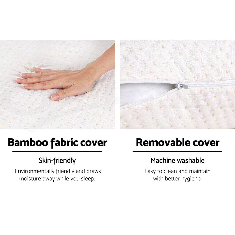 Giselle Bedding Memory Foam Pillow Bamboo Cover Twin Pack