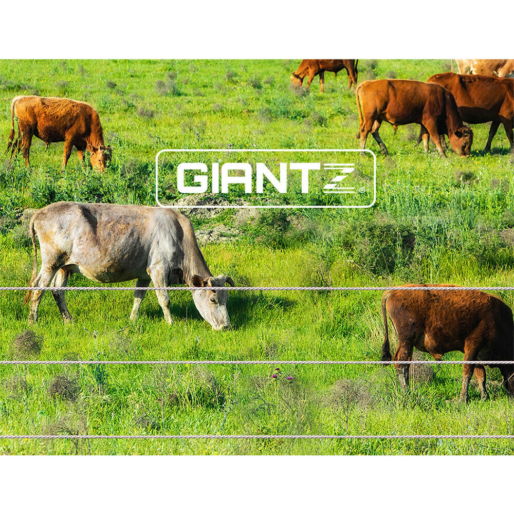 Giantz Fence Energiser 5KM Solar Powered Electric 500M Poly Rope