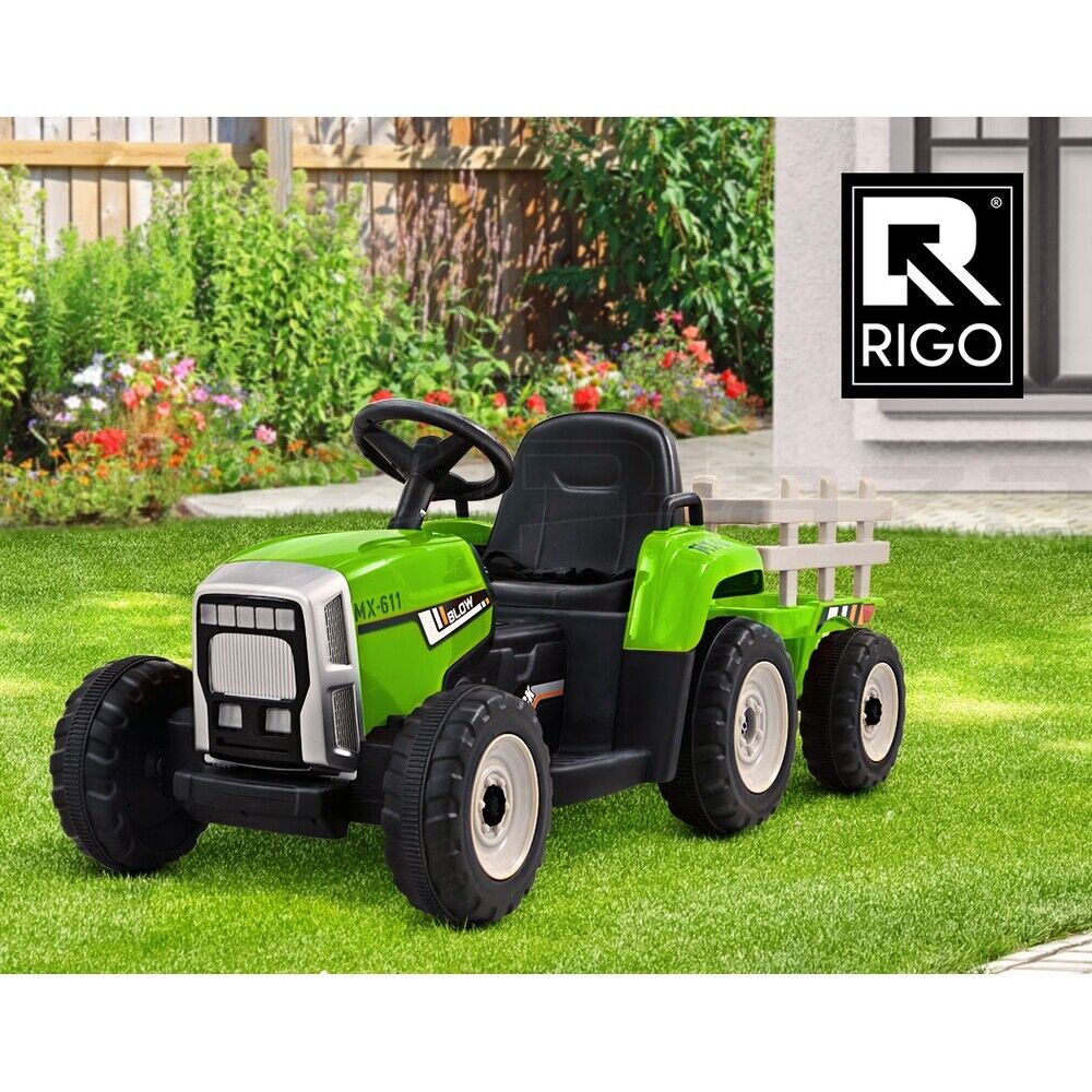 Electric Ride On Car Rigo Kids Ride On Cars Tractor Toy 12V Green