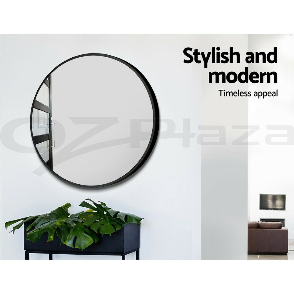 Embellir Wall Mirrors Makeup Decorative Mirror Bathroom Round Vanity Black 90cm