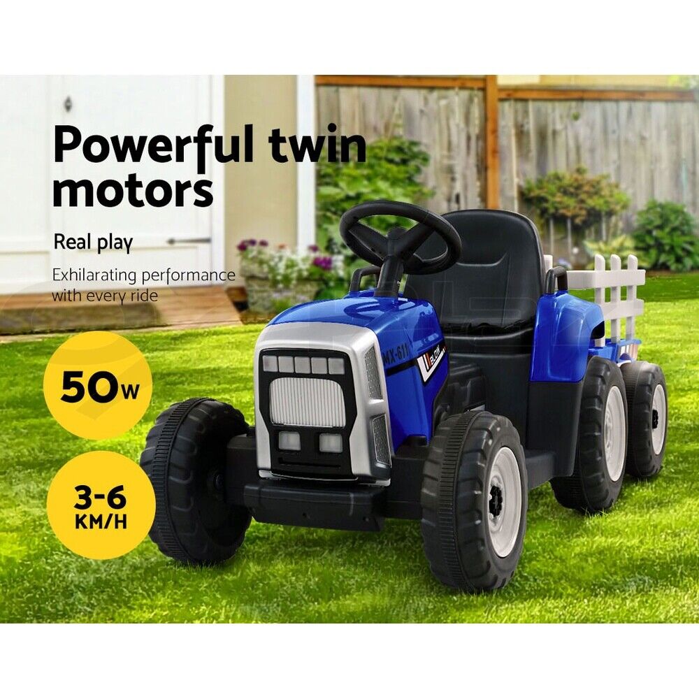 Rigo Kids Electric Ride On Car Tractor Toy Cars 12V Blue