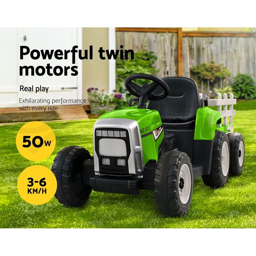Electric Ride On Car Rigo Kids Ride On Cars Tractor Toy 12V Green