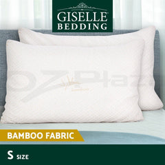 Giselle Bedding Memory Foam Pillow Bamboo Cover Twin Pack