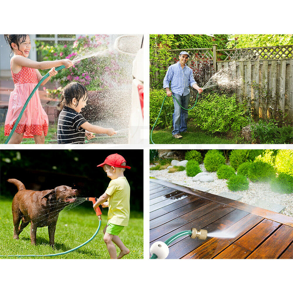 Green Fingers Water Hose Reel 30M Retractable Garden Brass Spray Gun Auto Rewind