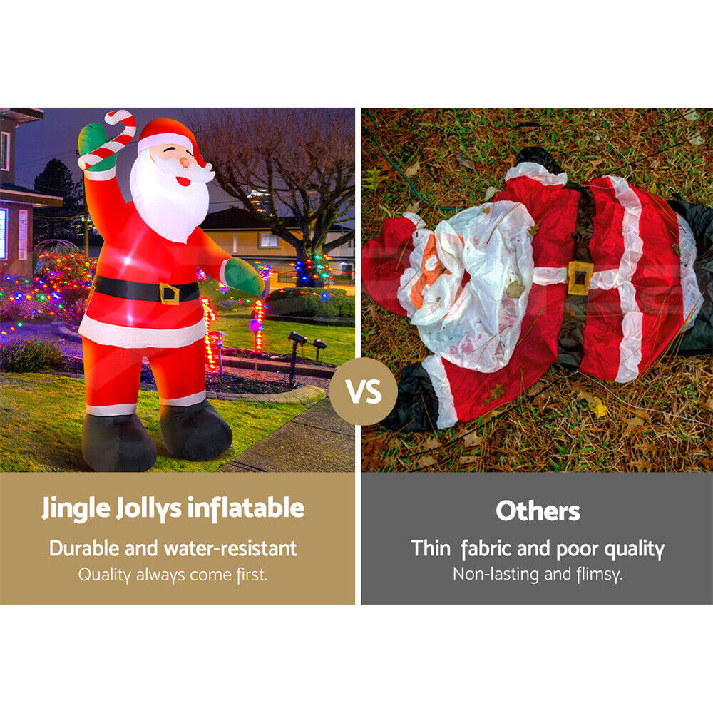 Jingle Jollys Christmas Inflatable Santa 3M Illuminated Decorations