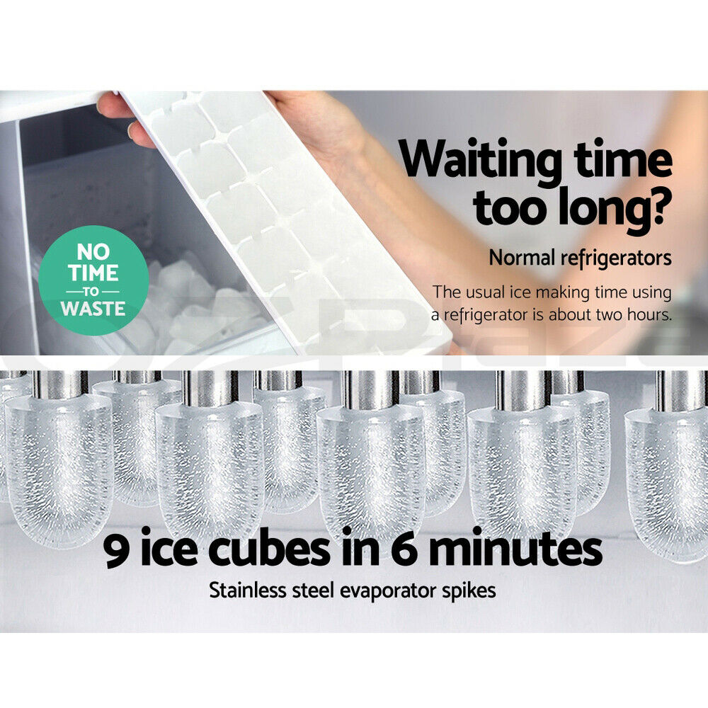 Devanti Ice Maker Machine Portable Commercial Ice Cube 2L Bar Countertop 12KG