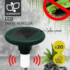 Gardeon Snake Repeller 20X Multi Pulse Solar LED Plus Ultrasonic Pest Rodent