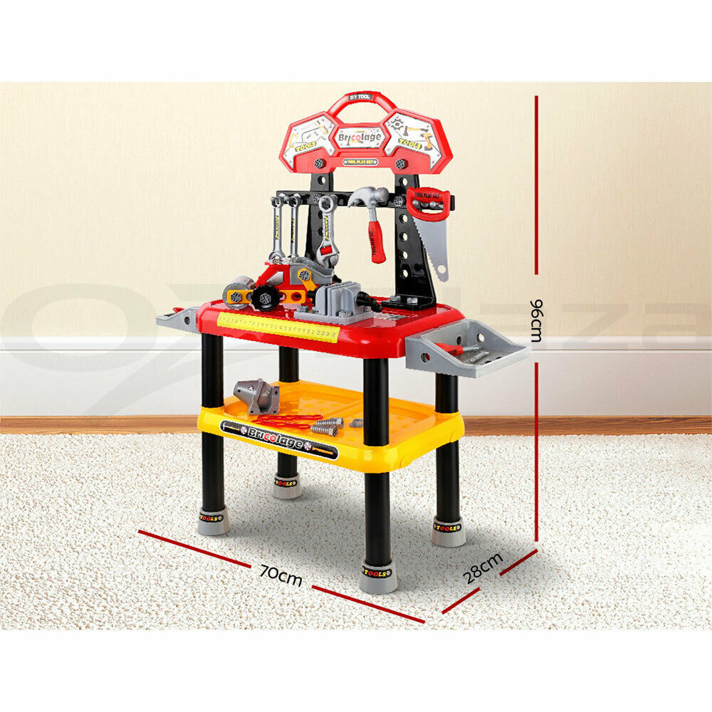 Keezi Kids Pretend Workbench DIY Tools 97 Piece Children Role Play Toys Red