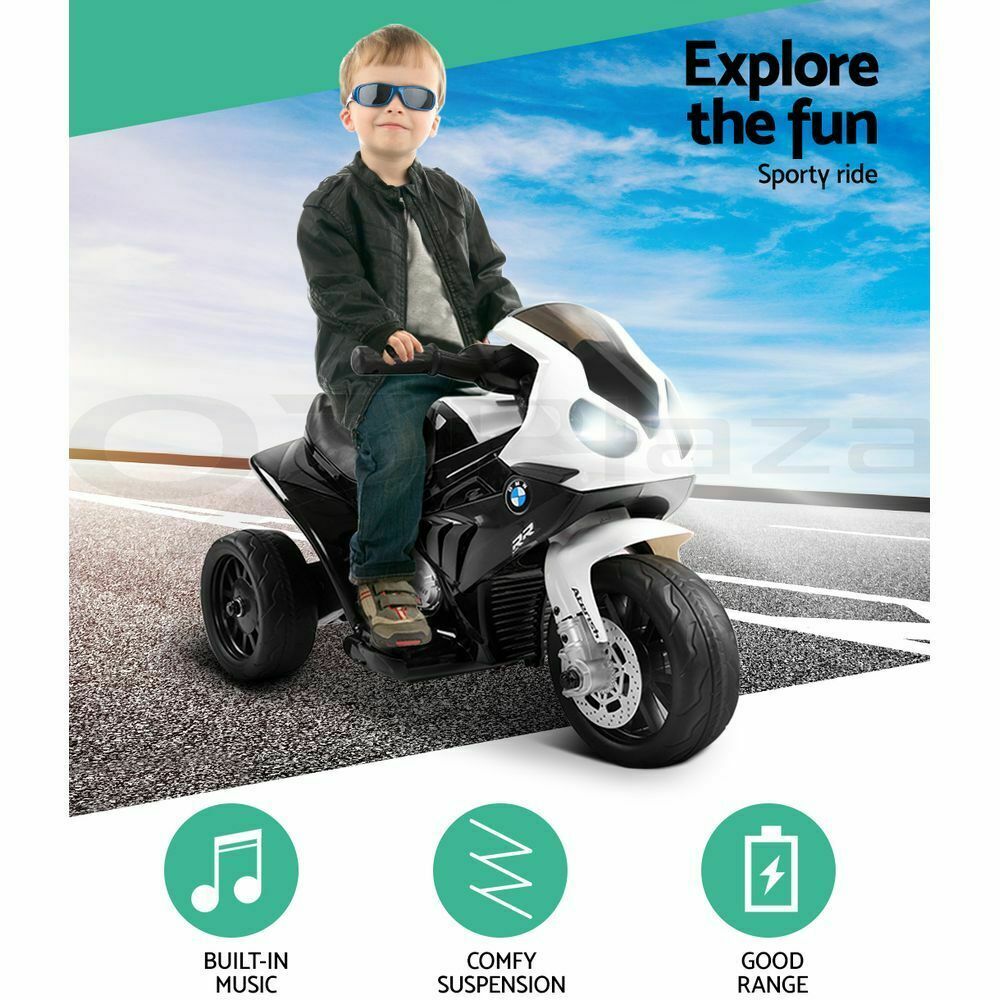 Kids Ride On Car Electric Ride On Cars Motorcycle Motorbike BMW Licensed S1000RR Black
