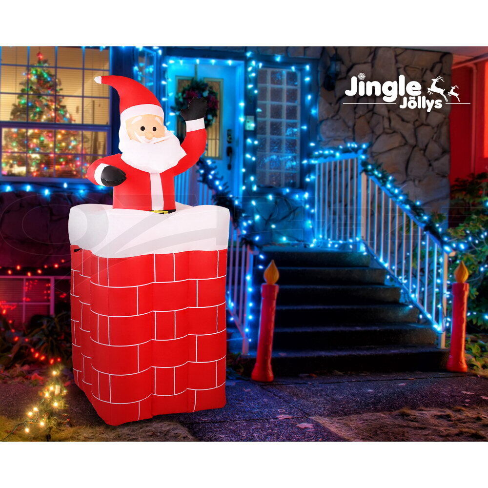 Jingle Jollys Christmas Inflatable Santa Pop Up 1.8M Illuminated Decorations