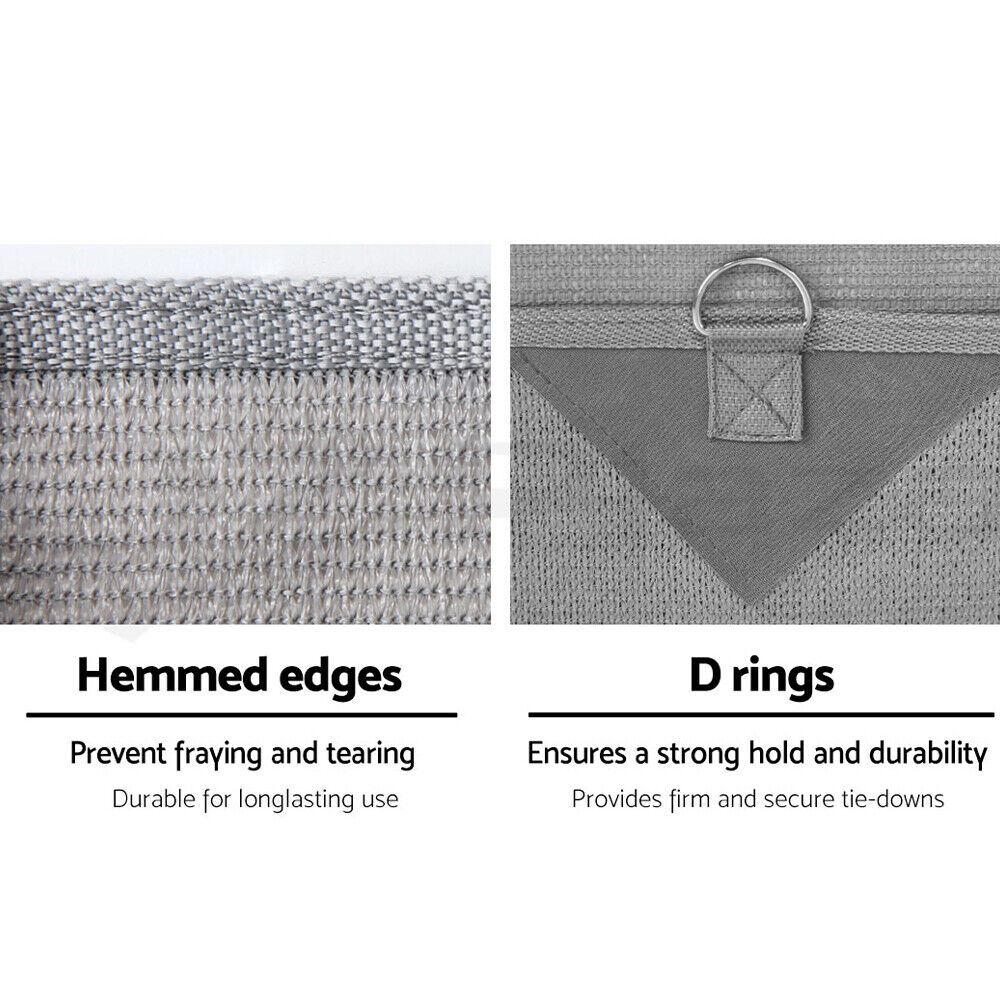 Caravan Privacy Screen Roll Out Awning 3.7X1.95M End Wall Side Sun Shade Grey