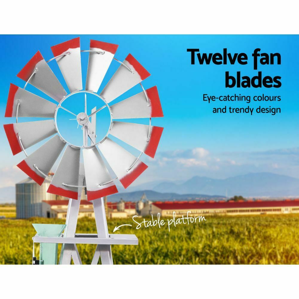Garden Windmill 4FT 146cm Metal Ornaments Outdoor Decor Ornamental Wind Mill