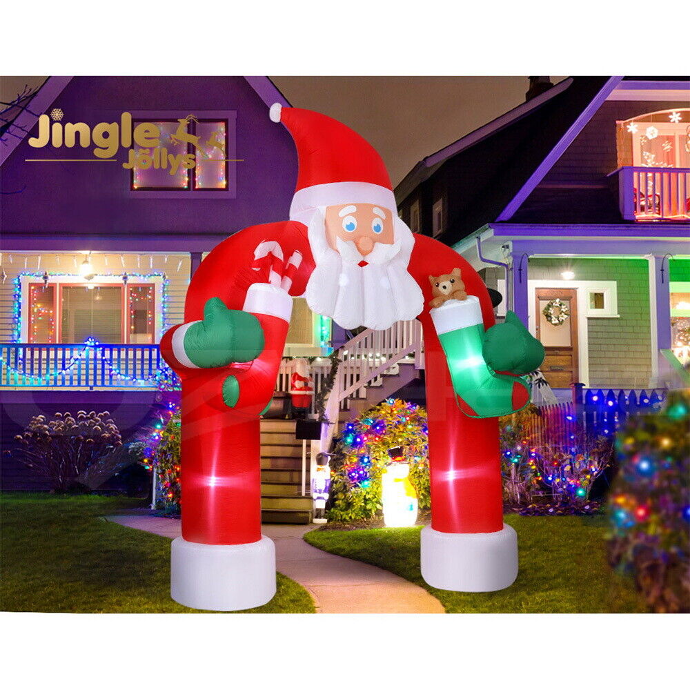 Jingle Jollys Christmas Inflatable Santa Archway 2.3M Outdoor Decorations Lights