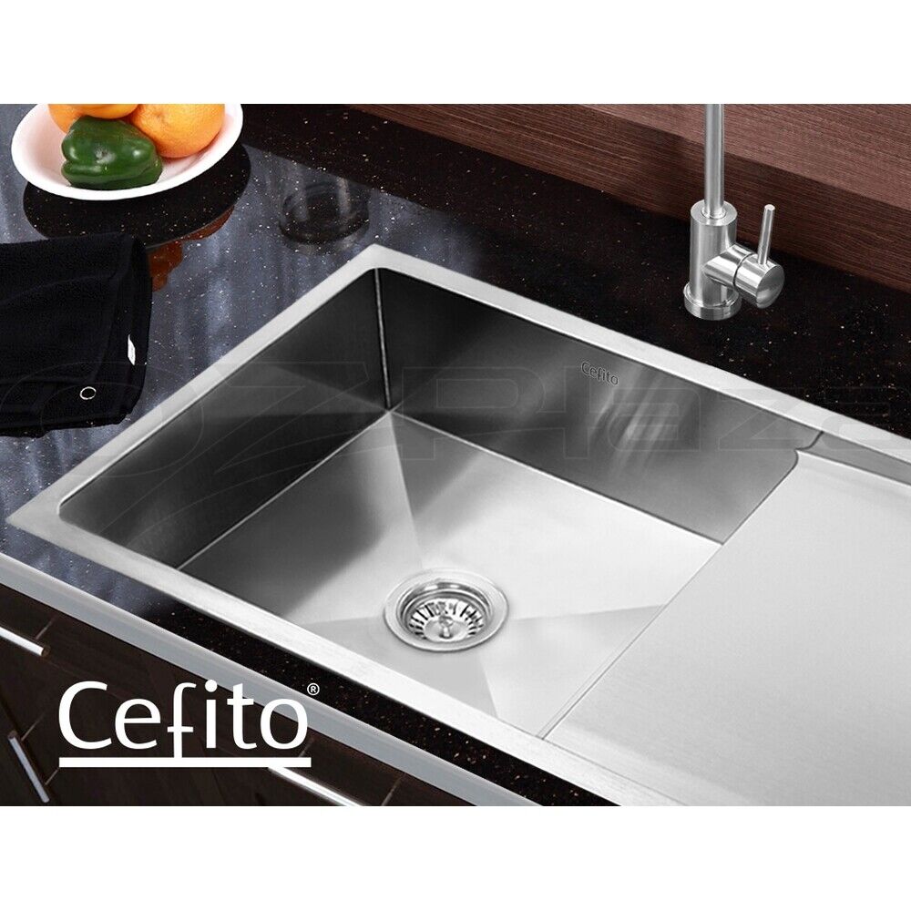 Cefito Kitchen Sink 96X45CM Stainless Steel Basin Single Bowl Silver